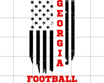 Show Your Team Spirit with a Stylish Black USA Flag Featuring 'Georgia Football' in Red - Perfect for Bulldog Fans, UGA, PNG