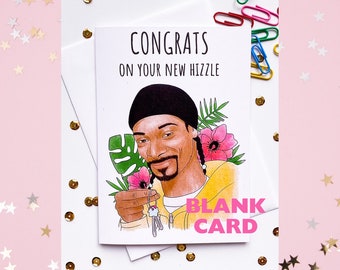 House Warming Rapper Card 4.13" x 5.83" White Envelope Included Congrats Hizzle Blank Inside