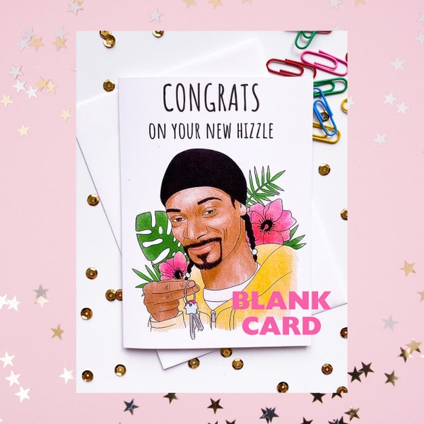 House Warming Rapper Card 4.13" x 5.83" White Envelope Included Congrats Hizzle Blank Inside