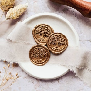 TREE OF LIFE Wax Seals self adhesive wax seals wedding wax seals floral wax seals pre made wax seals wedding invitations image 1