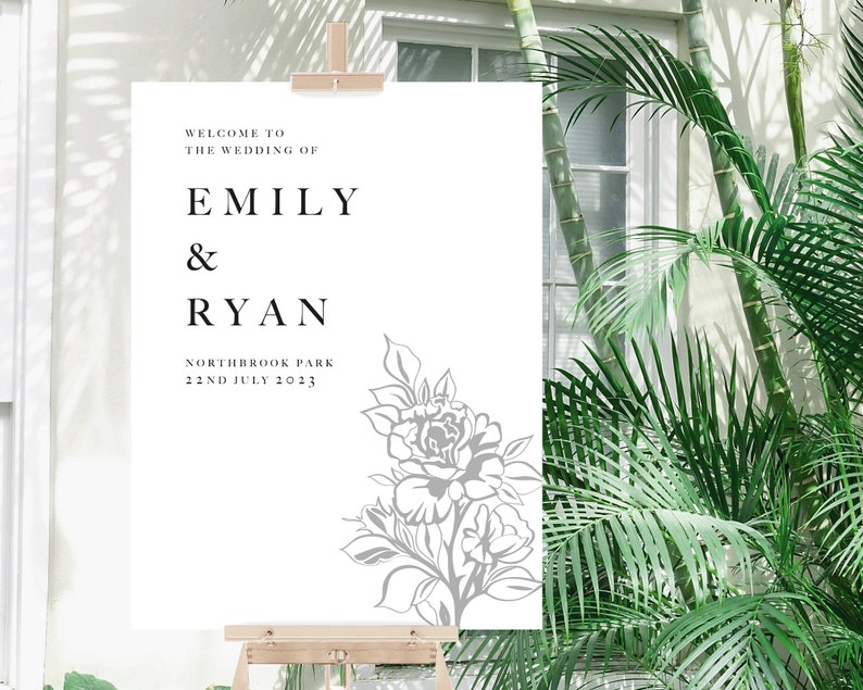 ROSA Welcome Sign | Wedding Signage | Wedding Welcome Boards | Floral ...