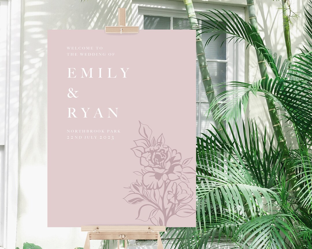 Welcome Rosa ROSA Welcome Sign | Wedding Signage | Wedding Welcome Boards | Floral ...