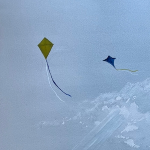 Original Watercolor Flying Kites