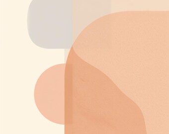 Geometric Abstract Wall Art Printable | Dusty Blue Blush Modern Print | Scandinavian Home Decor Digital Download