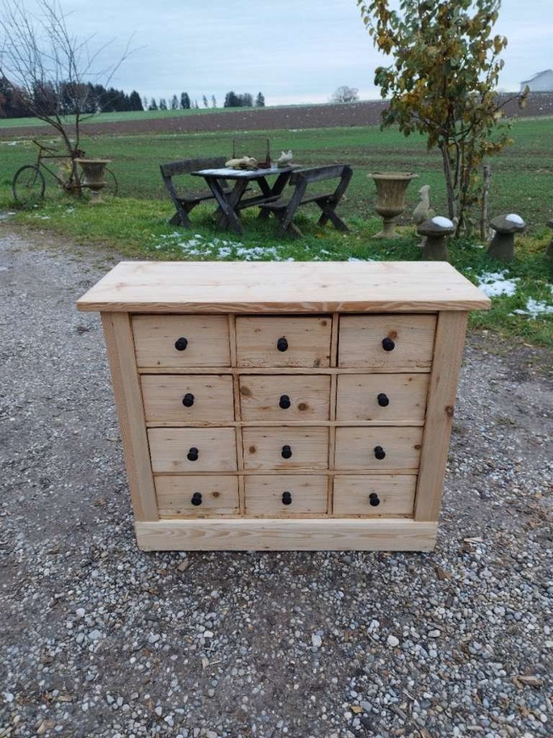 SCH353 Vintage Schubladenmöbel Apothekerschrank Sideboard Bild 2