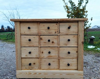 SCH353 Vintage Schubladenmöbel Apothekerschrank Sideboard