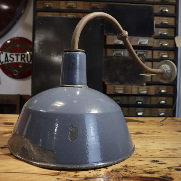 KE1094 Vintage Industry Wandlampe Emaillelampe Antik Lampe Loft