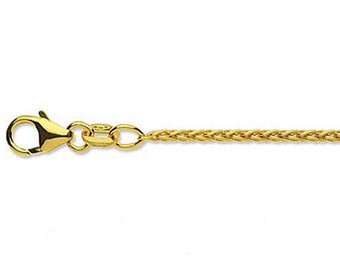 18 ct Yellow Gold Ladies Spiga chain 18" - 24" made i the U.K. Fully Hallmarked