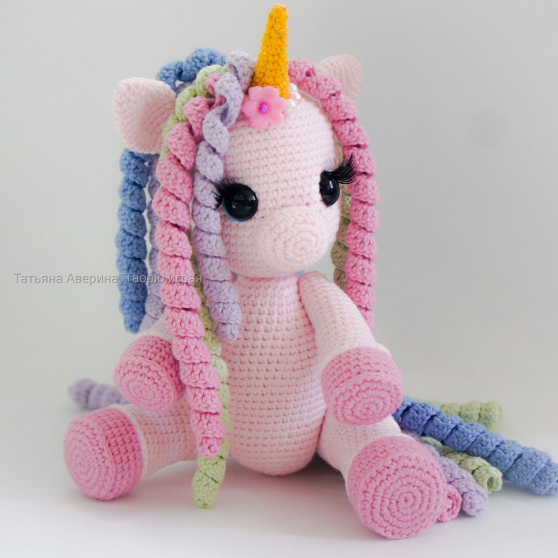 Единорог плюшевый крючком схема амигуруми