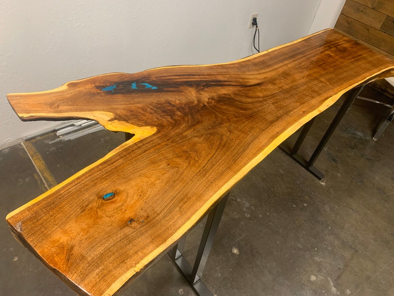 Live Edge EpOxy Table Mesquite SlaB Etsy
