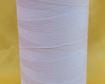 White Thread sewing thread 100% spun polyester 6,000 yards spool - FAST Shipping!