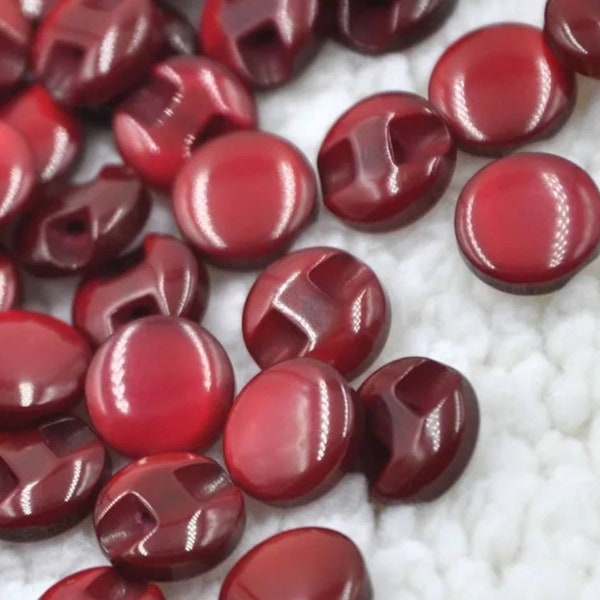 Burgundy Eye Cat Stone Buttons  l Burgundy Buttons l  Dark Red Buttons l  Made of quality resin 12mm width