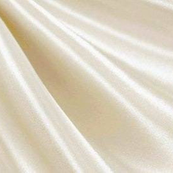 Ivory Satin Fabric Thick Fabric by the yard , half yard , fat quarter , quarter yard x 60 inches wide!! (ITK02)