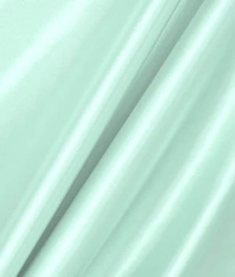 Fresh Mint Green Satin Fabric Thick Fabric by the Yard Half | Etsy