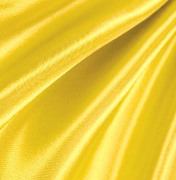 Sun Yellow Satin Fabric Thick Fabric by the yard half yard Etsy