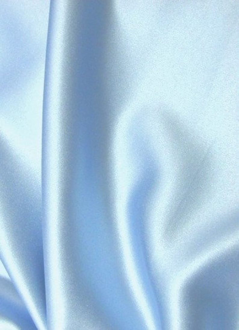 Baby Blue Thick Satin Fabric by the Yard 3/4 Yard Half Etsy