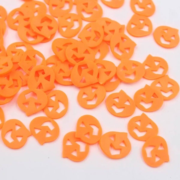 Orange Halloween Pumpkin Polymer Clay Slices Nail Art Tumblers FAST SHIPPING!!