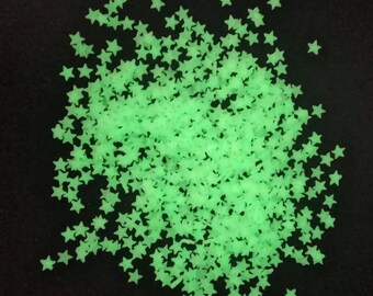 Glow in the dark Stars Star Polymer Clay Slices Nail Art Tumblers FAST SHIPPING!!