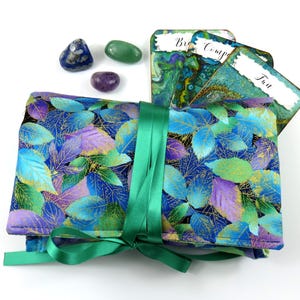 Blätter Tarot Wrap und Lesetuch, Orakel Tasche, Kristall Tasche, Charms Tasche, Rune Tasche, Mala Perlen Tasche