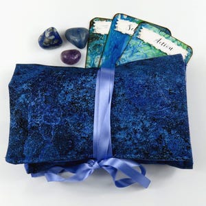 Erde Tarot Wrap und Lesetuch, Blaues Orakel Beutel, Kristall Tasche, Charms Beutel und Tuch, Rune Tasche.