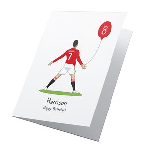 Cristiano Ronaldo! Biglietto di auguri di compleanno MUFC personalizzato per qualsiasi età, biglietto di auguri di compleanno CR7, biglietto di auguri di compleanno Ronaldo, biglietto di auguri di compleanno Manchester United
