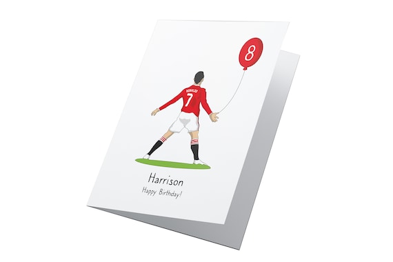 Cristiano Ronaldo! Any Age Personalised MUFC Birthday Card, CR7 Birthday Card, Ronaldo Birthday Card, Manchester United Birthday Card