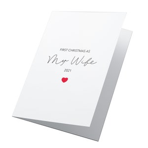 Primeiro Natal Como Minha Esposa! Cartão de Natal Personalizado para Novos Casais, Cartão de Natal para Esposas, Cartão de Natal para Recém-casados