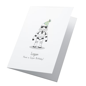 Storm Trooper Star Wars Personalised Birthday Card, Any Age Birthday Card, Star Wars Birthday Card