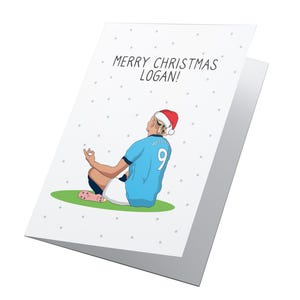 ¡Navidad de Erling Haaland! Tarjeta de Navidad personalizada de Erling Haaland, tarjeta de Navidad del Manchester City, tarjeta del Manchester City
