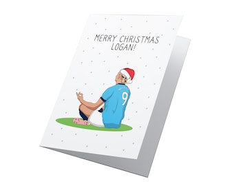 Erling Haaland Kerst! Gepersonaliseerde Erling Haaland-kerstkaart, Manchester City-kerstkaart, Manchester City-kaart