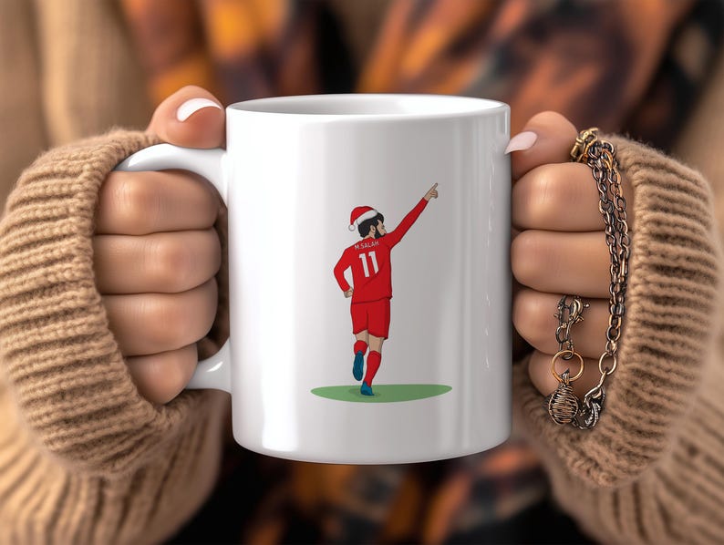 Mohamed Salah mug, Manchester United mug, Mohamed Salah Christmas mug, personalised Christmas mug, Liverpool Gift, grandson football gift, Christmas gift, Mohamed Salah gift, Mohamed Salah Christmas, Customised Mug, Liverpool Christmas, Liverpool Mug