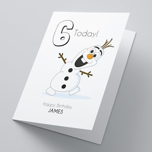 Cartão de aniversário personalizado Olaf da Disney Frozen, cartão personalizado, cartão Disney, cartão Frozen, cartão para filha, cartão para filho, cartão infantil