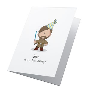 Obi-Wan Kenobi Star Wars Personalised Birthday Card, Any Age Birthday Card, Star Wars Birthday Card
