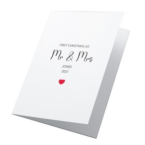 Primera Navidad como Sr. y Sra. , Tarjeta de Navidad Personalizada de Recién Casados, Tarjeta de Navidad de Recién Casados, 1ª Tarjeta de Casada de Navidad