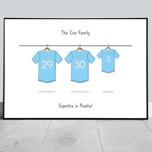 Familie Fußball-Shirt Druck, personalisierte Fußball-Shirt Druck, Familien Druck, Schlafzimmer Druck, Fußball Druck Bild 2