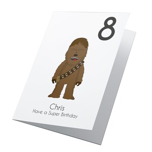 Chewbacca Star Wars Personalised Birthday Card, Any Age Birthday Card, Star Wars Birthday Card