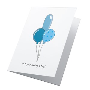 Baby Boy Ballon! Nieuwe babykaart, nieuwe ouderkaart, nieuw geboren kaart, grappige zwangerschapskaart, gepersonaliseerde kaart, babykaart, nieuwe aankomst, nieuwe baby