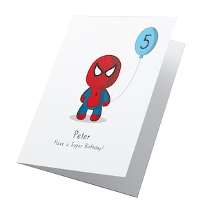 Cartão de aniversário de super-herói personalizado, cartão de aniversário de meninos, cartão de aniversário de meninas, cartão de super-herói, cartão personalizado