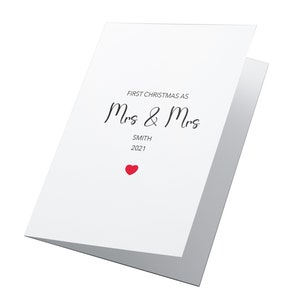 Primo Natale da Mrs & Mrs, biglietto di Natale personalizzato per novelli sposi, biglietto di Natale per novelli sposi, biglietto di Natale per il primo Natale da sposati