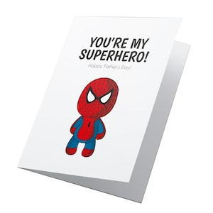 Superheld papa! Gepersonaliseerde Vaderdagkaart, Happy Fathers Day, Funny Fathers Day, Stepdad Card, Spiderman Fathers Day Card, Superheld Dad