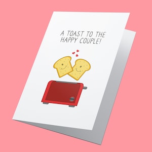 Ein Toast! Personalisierte Verlobungskarte, Glückwunschkarte, lustige Verlobungskarte, glückliches Paar, Liebeskarte, lustige Verlobungskarte