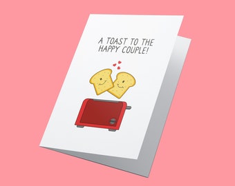 Ein Toast! Personalisierte Verlobungskarte, Glückwunschkarte, lustige Verlobungskarte, glückliches Paar, Liebeskarte, lustige Verlobungskarte