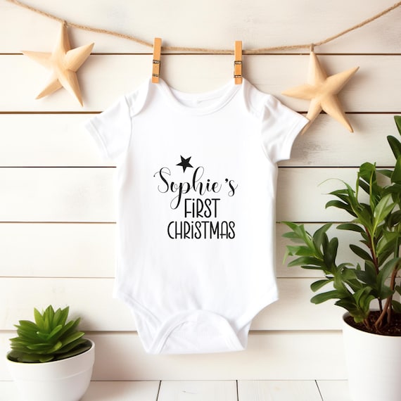 Personalised First Christmas Baby Grow, My First Christmas Baby