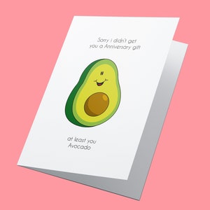 Avocado! Divertente biglietto di anniversario, fidanzato, fidanzata, marito, moglie, partner, divertente biglietto di anniversario, per lui, per lei, biglietto d'amore
