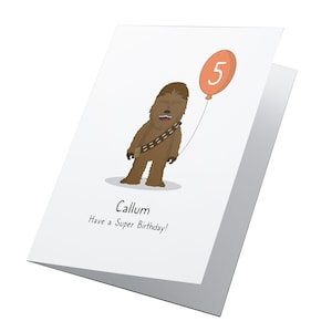 Carte d’anniversaire personnalisée Chewbacca Star Wars, carte d’anniversaire pour tous les âges, carte d’anniversaire Star Wars