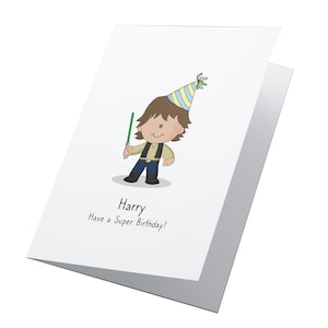 Han Solo Star Wars Personalised Birthday Card, Any Age Birthday Card, Star Wars Birthday Card