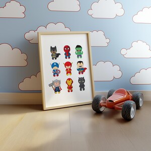 Superhero Print, Superhero Bedroom Art, Superhero Decor, Superhero Girls Bedroom, Superhero Boys Bedroom, NurseryPrint, Boys Bedroom Print, girls Bedroom Print, Batman Bedroom, Spiderman Bedroom, Iron Man Bedroom, Superhero bedroom design