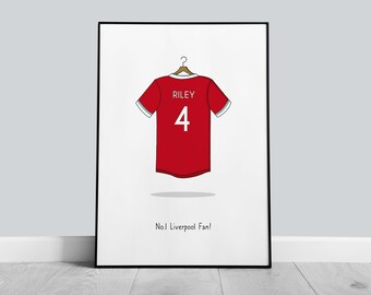Football Shirt Print, Personalised Football Shirt Print, Football Fan, Bedroom Prints, Football Print