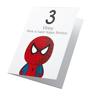 Tarjeta de cumpleaños de superhéroe personalizada, tarjeta de cumpleaños para niñas, tarjeta de superhéroe, tarjeta de Spiderman, tarjeta personalizada, tarjeta para hijo
