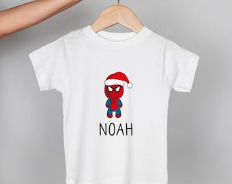 Superheld kerstt-shirt, gepersonaliseerde kerstt-shirt, superheldent-shirt, kerstt-shirt cadeau, superheld kerstcadeau, superheld